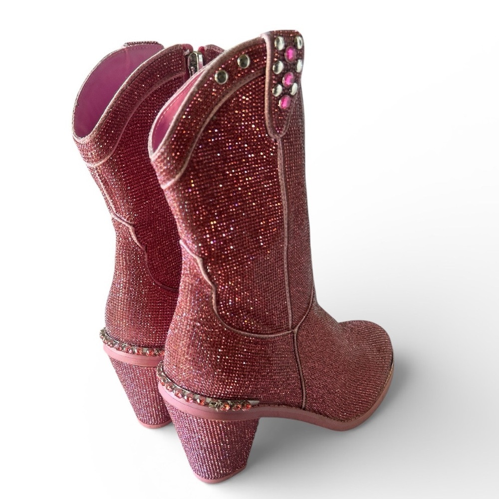 CLUB EXX RHINESTONE COWBOY BOOTS Pink Women's SIZE 11M NWOT Party Boots SPARKLY
